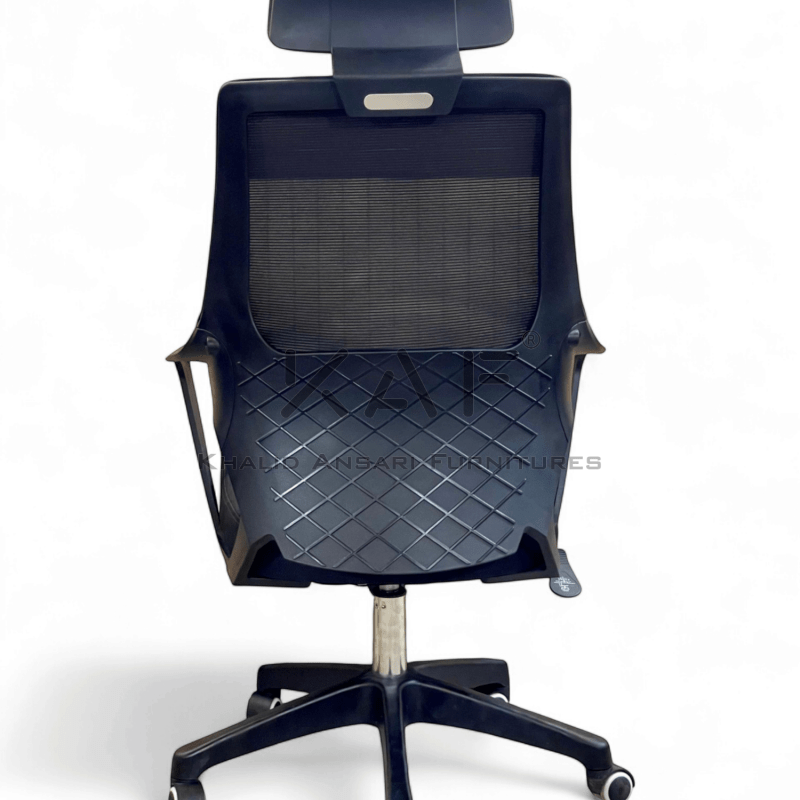 Office chair with mesh back and single lever adjustment – black base