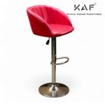 Linear Round Bar Stool – Red