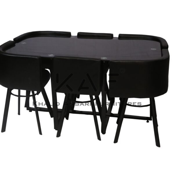 Space Saving Dining Table Full Black – 6 Person